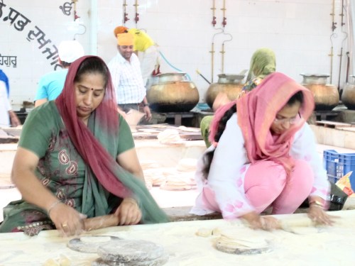 Volunteer bread makers. 