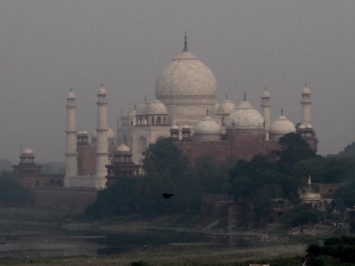 This is how the Taj Mahal looks when viewed from Agra Fort, just 2 kms away.